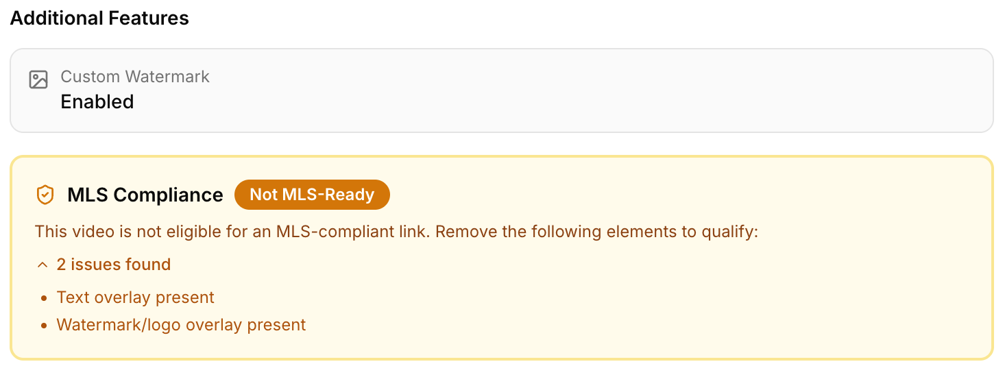 Screenshot of Reel Estate's MLS compliance check